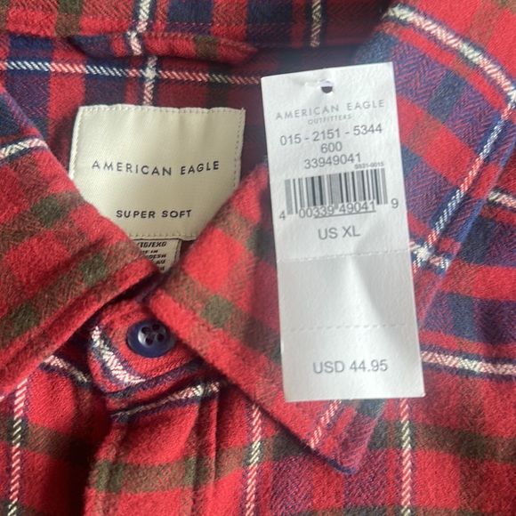 American Eagle Super Soft Plaid Button Down Shirt - Picture 3 of 3
